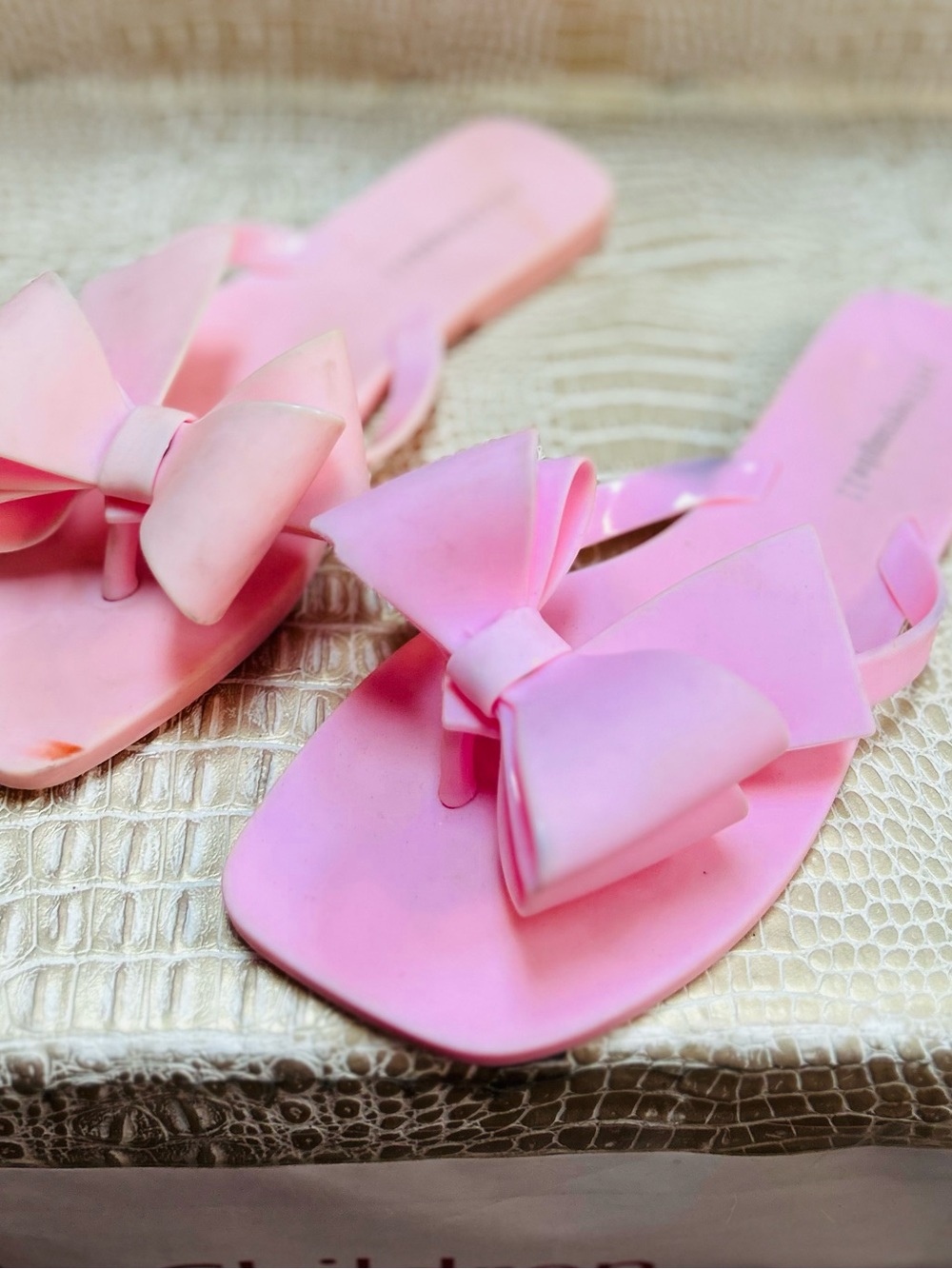 Jeffrey Campbell Pink Bow Jelly Slide Sandals